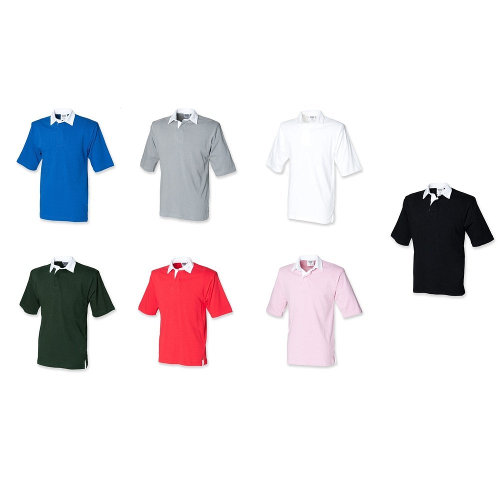Front Row Short Sleeve Cotton Rugby Shirt Small - 2XL FR003