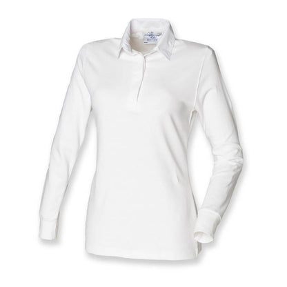 Front Row Womens Ladies Long Sleeve Plain Rugby Shirt FR101
