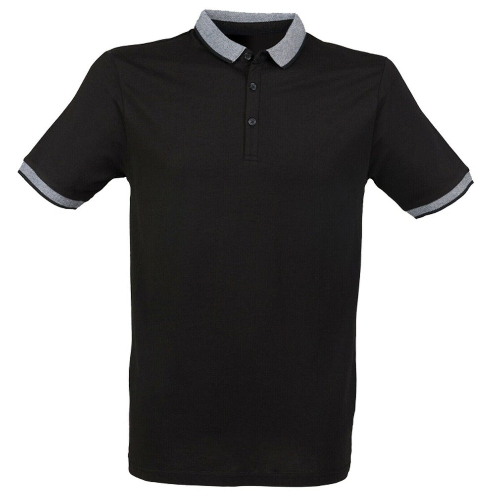 Gent's Cotton Polo Shirt With Jacquard Contrast Collar & Cuffs SF441