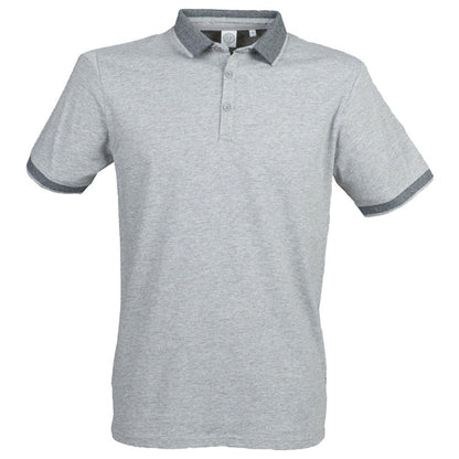 Gent's Cotton Polo Shirt With Jacquard Contrast Collar & Cuffs SF441