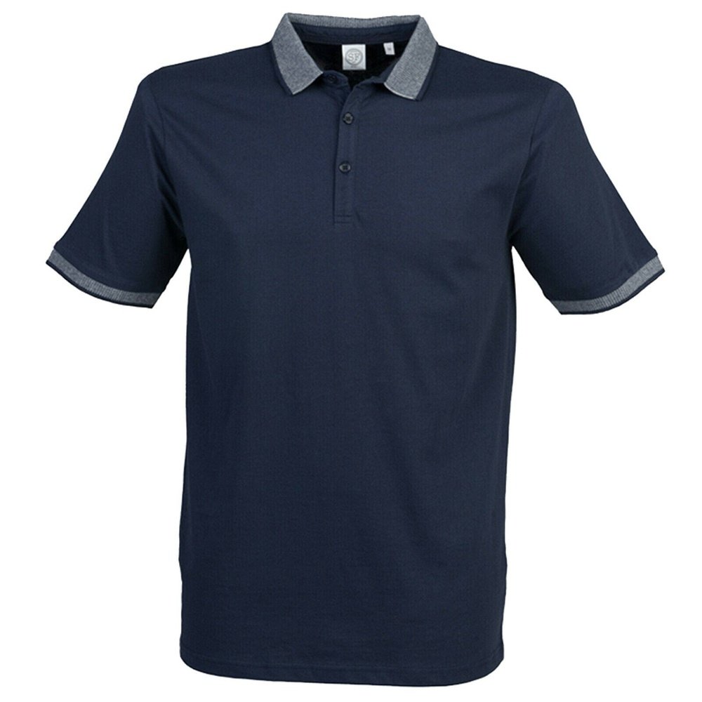 Gent's Cotton Polo Shirt With Jacquard Contrast Collar & Cuffs SF441
