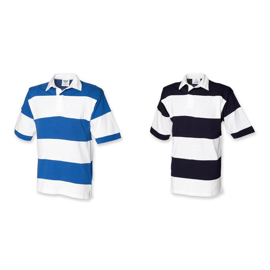 Gents Short Sleeve Striped Mens Front Row Rugby Shirt Small Medium FR09