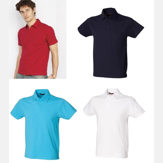 Gents Stretch Polo Shirt Mens Short Sleeve Top SFM42