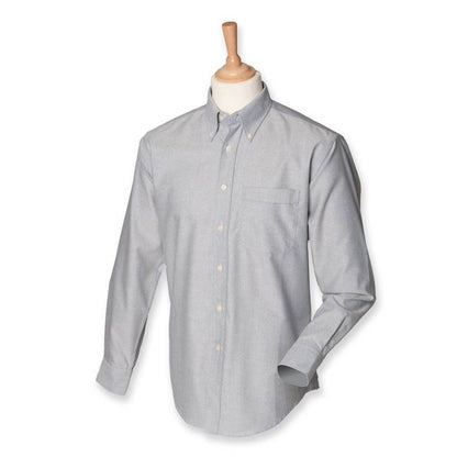 Mens Henbury Classic Long Sleeve Oxford Wrinkle Resistant Dress Shirt H510