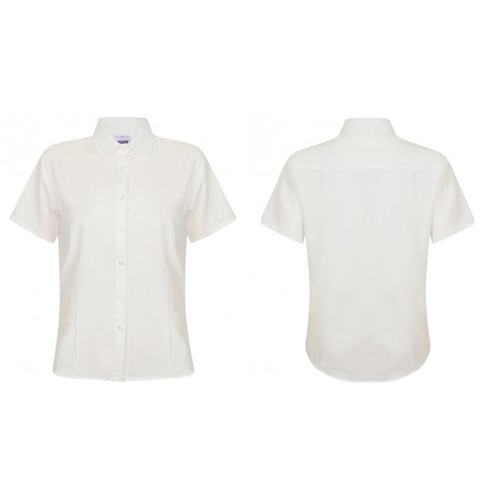Ladies Anti-Bacterial Easy Care Minimal Iron Short Sleeve Blouse Shirt H596