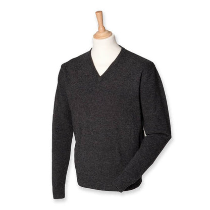 HENBURY Gents V neck lambswool jumper, more colours available H730
