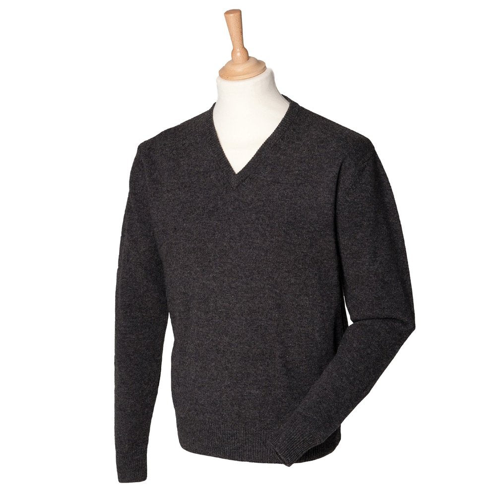 HENBURY Gents V neck lambswool jumper, more colours available H730