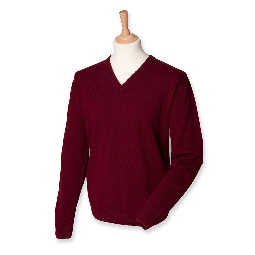 HENBURY Gents V neck lambswool jumper, more colours available H730