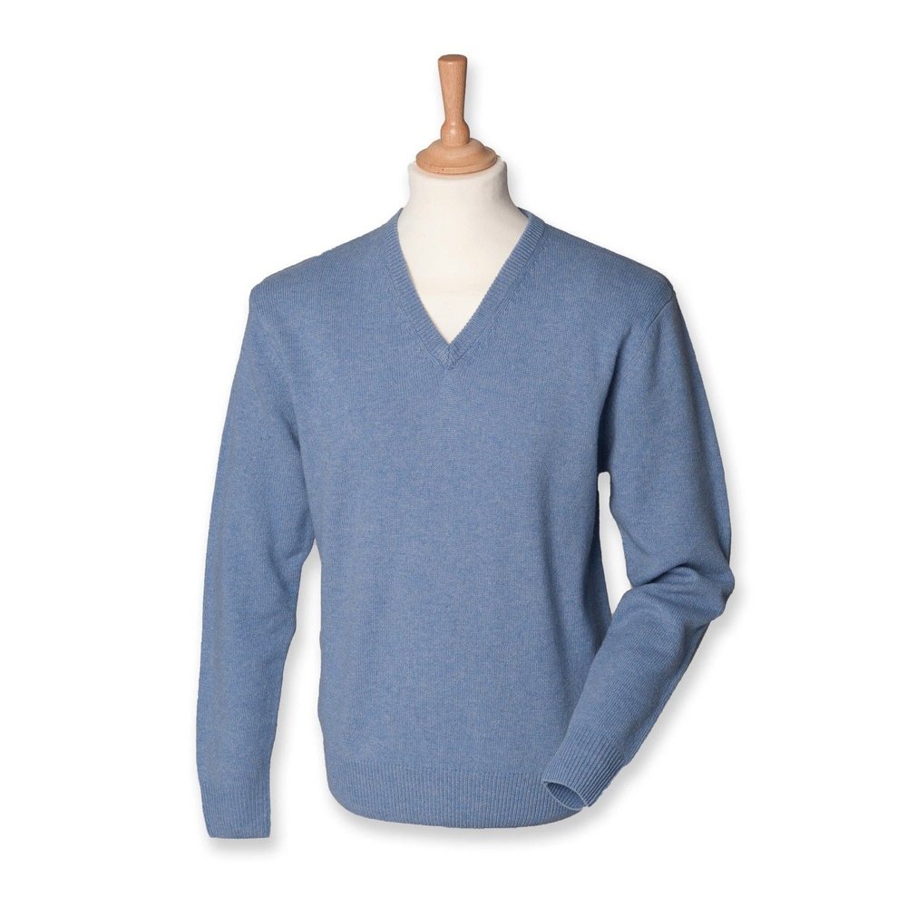 HENBURY Gents V neck lambswool jumper, more colours available H730