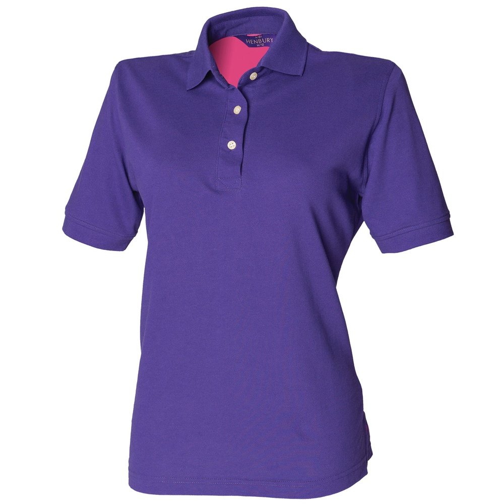 Henbury Ladies Classic Pique Polo Shirt T-Shirt Top in Blue Red Grey H121