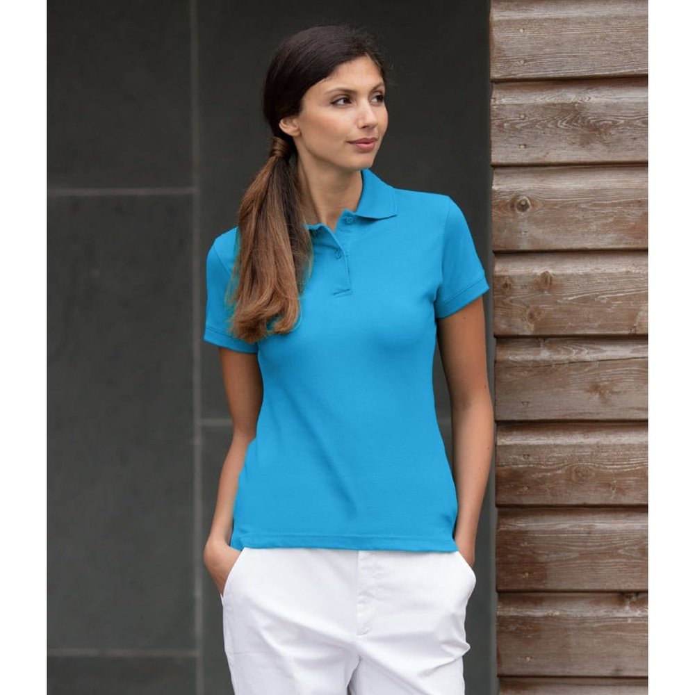 Henbury Ladies Stretch Pique Polo Shirt Women's Cotton T-Shirt H306