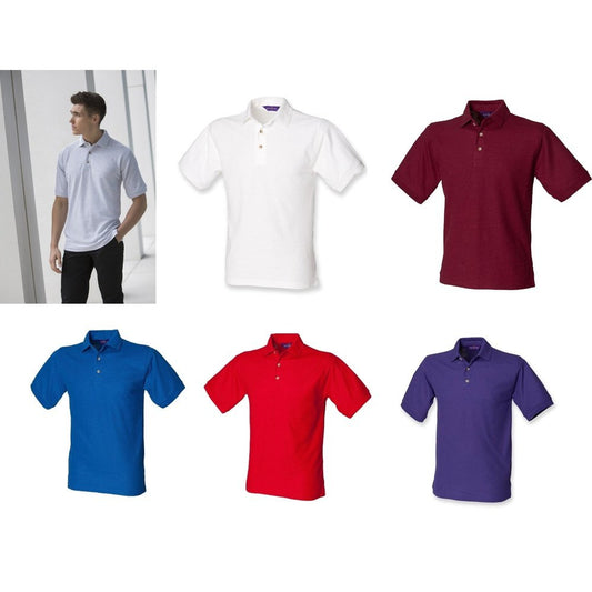 Henbury Mens Ultimate Polycotton Pique Polo Shirt H410