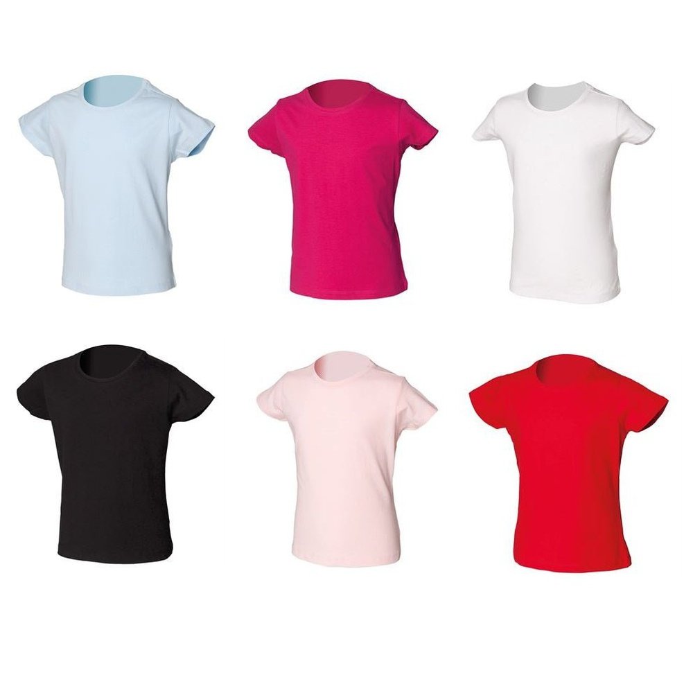 Kids Cotton Short Sleeve Soft Stretch Crew Neck T-Shirt Top 4/6-10/12 SM101B