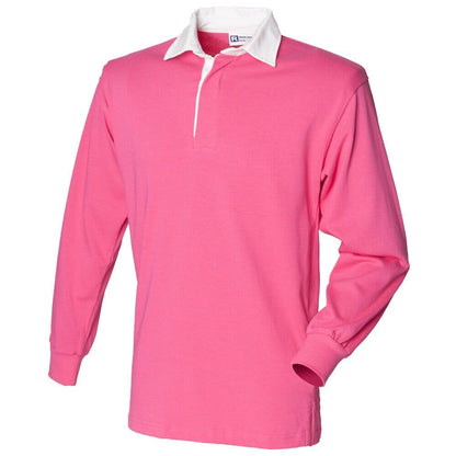 Kids Long Sleeve Plain Rugby Shirt Top Boys Girls Age 5-6 - 11-13 FR109B