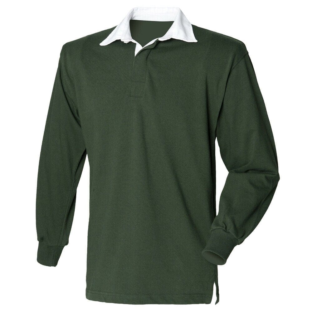 Kids Long Sleeve Plain Rugby Shirt Top Boys Girls Age 5-6 - 11-13 FR109B