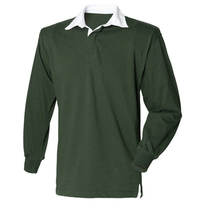 Kids Long Sleeve Plain Rugby Shirt Top Boys Girls Age 5-6 - 11-13 FR109B