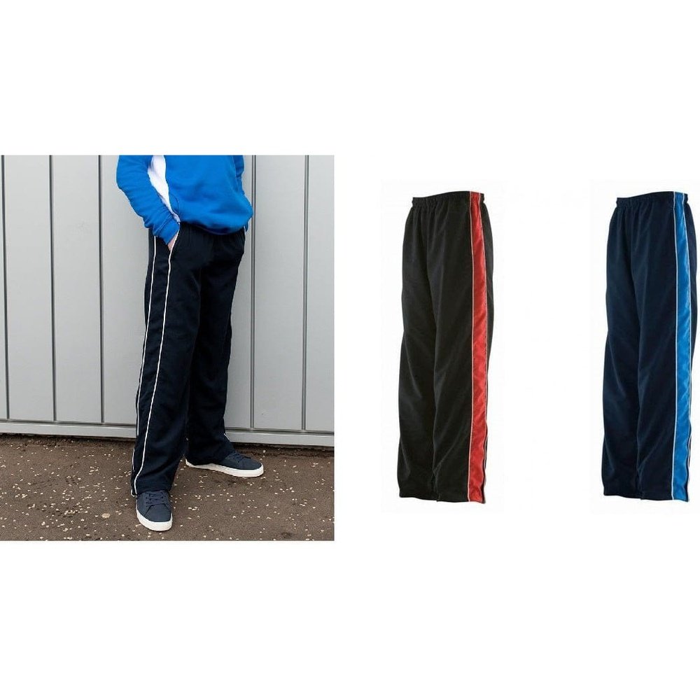 Kids Piped Contrast Lined Zipped Pockets Trackpant Jogger Bottoms LV852