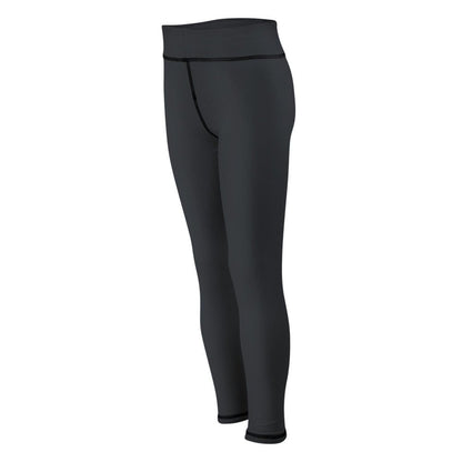 Kids Reversible Ankle Length Non-Transparent Workout Dance Leggings Charcoal SM424