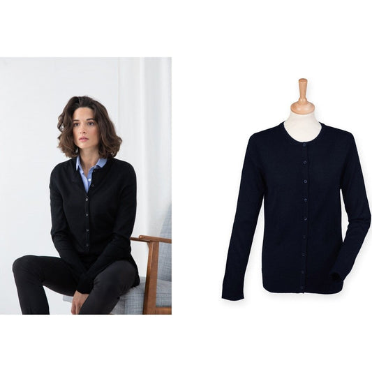 Ladies Cashmere Touch Acrylic Crew Neck Cardigan XXS - 4XL H762