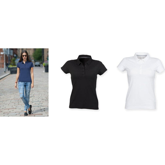 Ladies Fashion Polo Women's Navy Short Sleeve Collared T-Shirt Top SF440