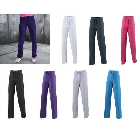 Ladies Fit Cotton Blend Mid Weight Open Hem Comfy Lounge Wear Jogger Pant JH075