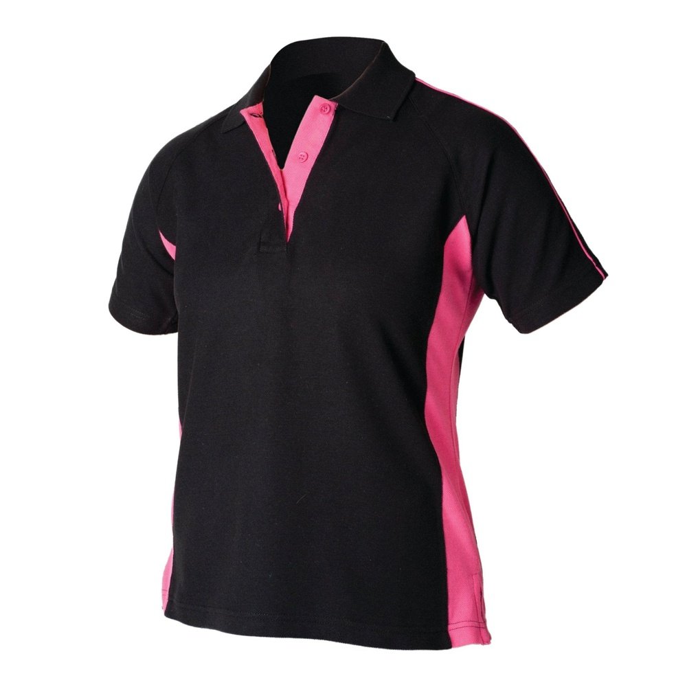 Ladies New Contrast Polo Shirt T-Shirt Cotton Women's Top LV323