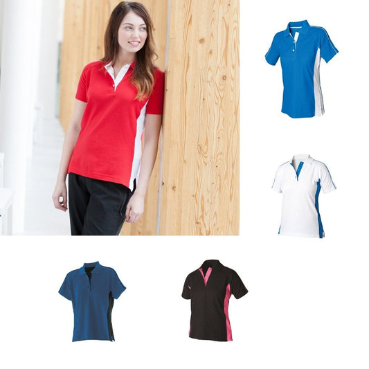 Ladies New Contrast Polo Shirt T-Shirt Cotton Women's Top LV323