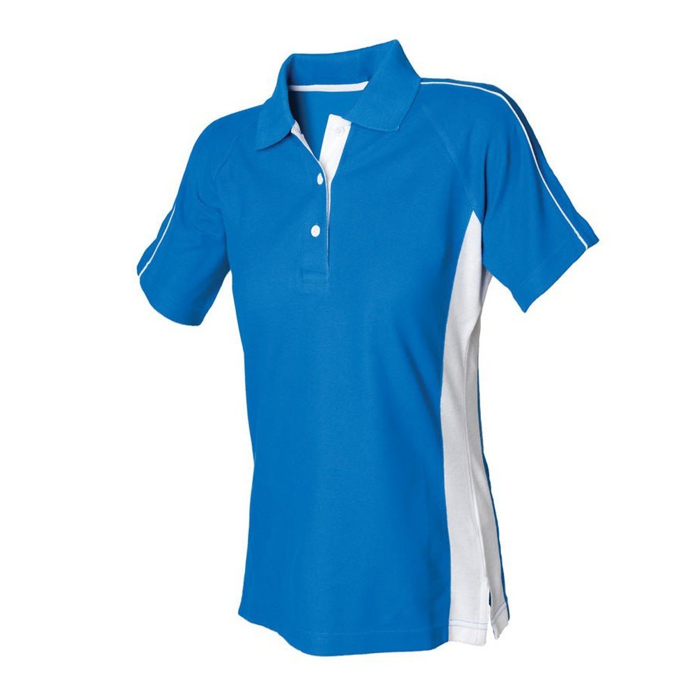 Ladies New Contrast Polo Shirt T-Shirt Cotton Women's Top LV323