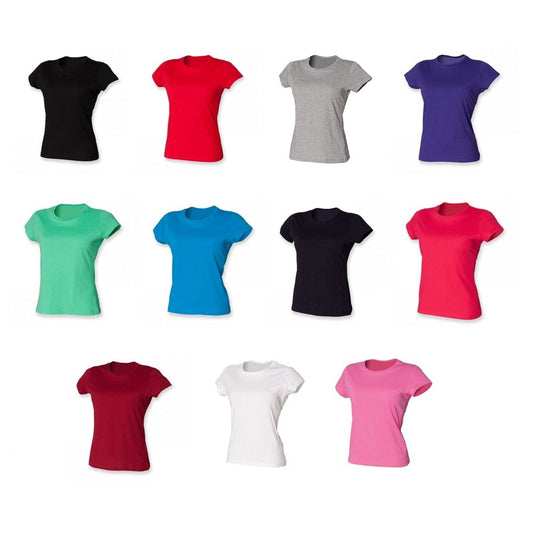 Ladies Perfect Fit T-Shirt Womens Cotton Short Sleeve Crew Neck Top SK201