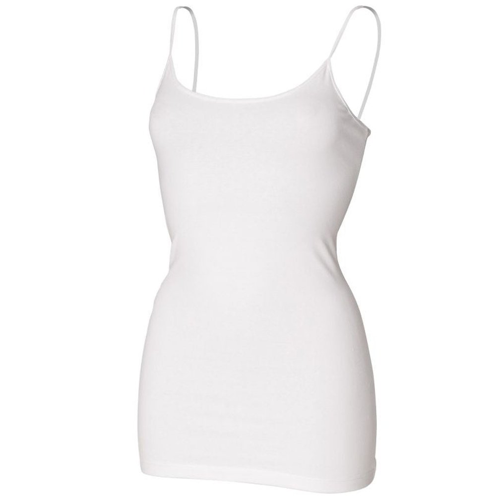 Ladies Spaghetti Adjustable Strap Cotton Vest Top SK212