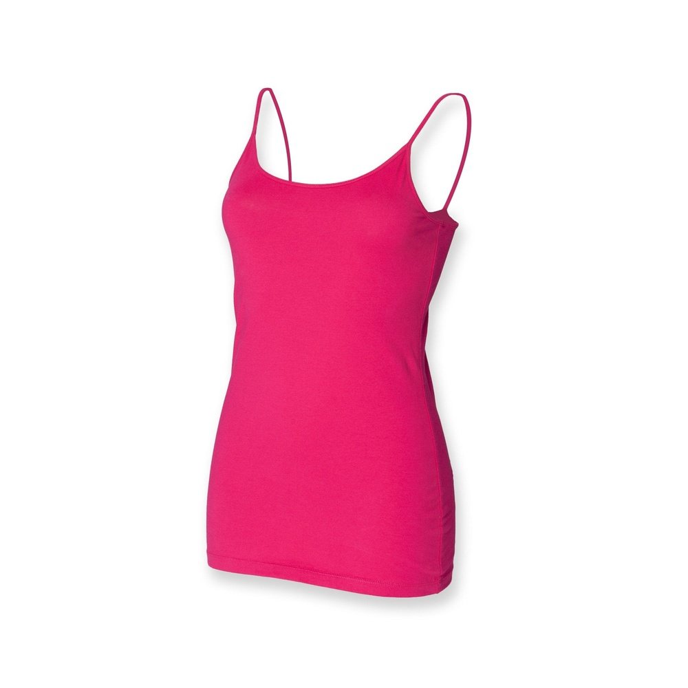 Ladies Spaghetti Adjustable Strap Cotton Vest Top SK212