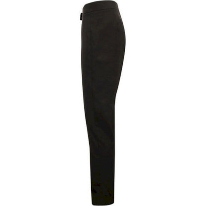Ladies Tapered Leg Flattering Flat Front Polyester Black Trouser Size 8-20 H631