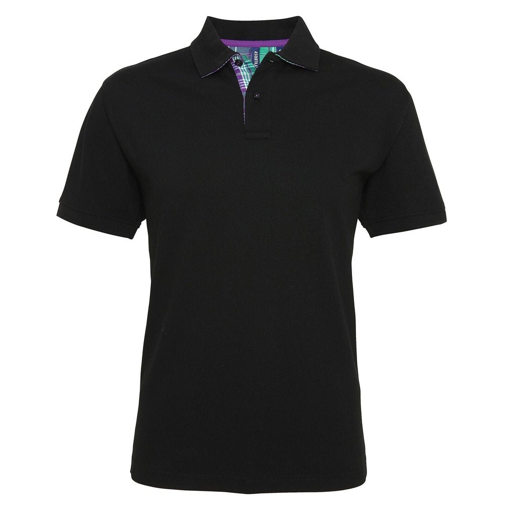 Mens Asquith & Fox Cotton Check Trimmed Gents Polo Shirt T-shirt S-3XL AQ014