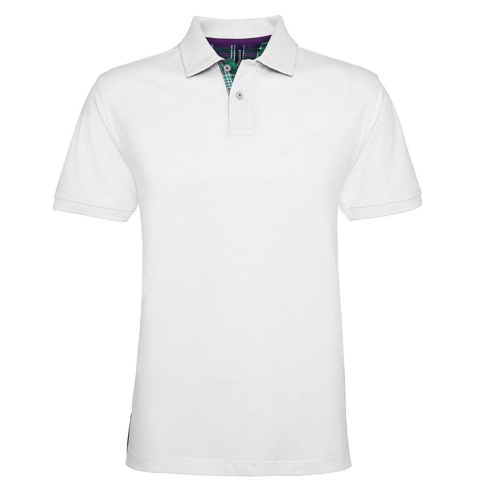 Mens Asquith & Fox Cotton Check Trimmed Gents Polo Shirt T-shirt S-3XL AQ014