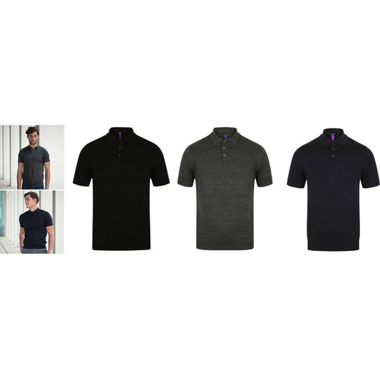 Men's Cotton Blend Fine Knit Short Sleeve Smart Polo Shirt H716