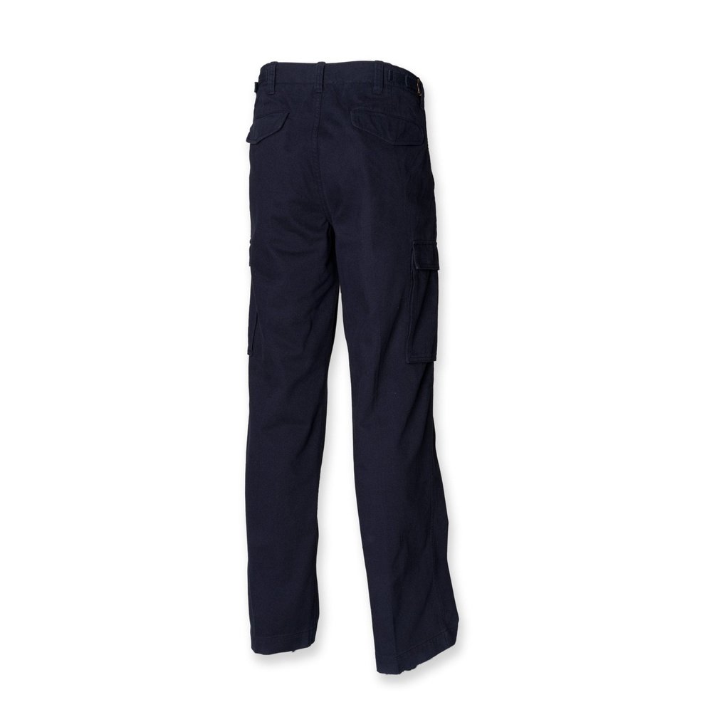 Mens Cotton Gents Cargo Front Row Work Leisure Trousers Navy Stone FR620
