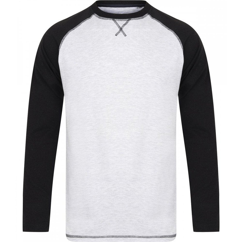 Men's Long Sleeve Baseball T-shirt Gent's Cotton Top FR140