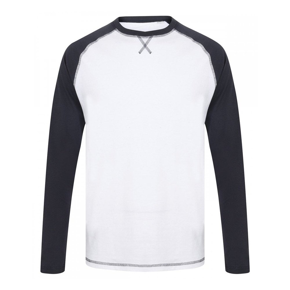 Men's Long Sleeve Baseball T-shirt Gent's Cotton Top FR140