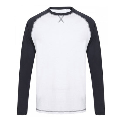 Men's Long Sleeve Baseball T-shirt Gent's Cotton Top FR140