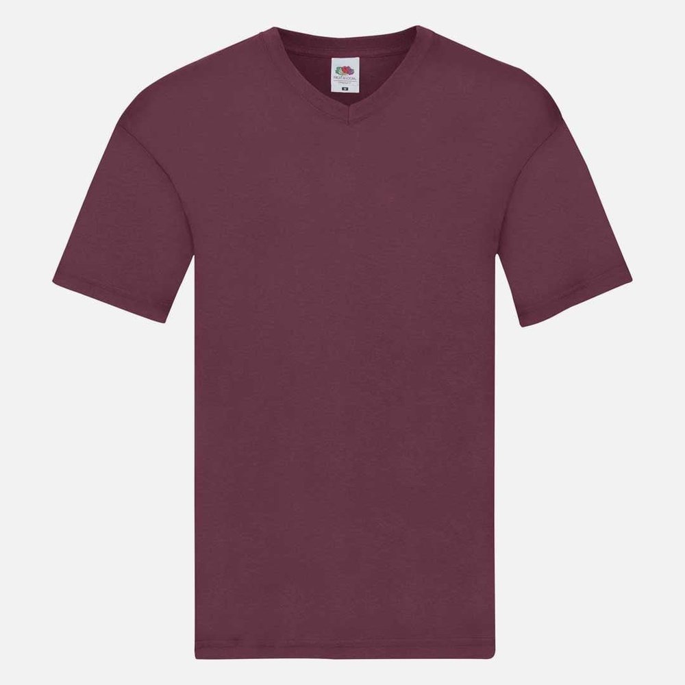 Men's Original Fruit of the Loom V Neck Short Sleeve T-Shirt Top SS142M