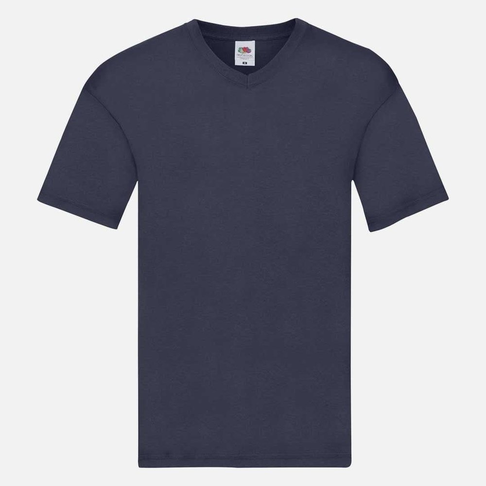 Men's Original Fruit of the Loom V Neck Short Sleeve T-Shirt Top SS142M