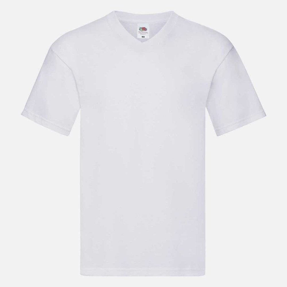 Men's Original Fruit of the Loom V Neck Short Sleeve T-Shirt Top SS142M