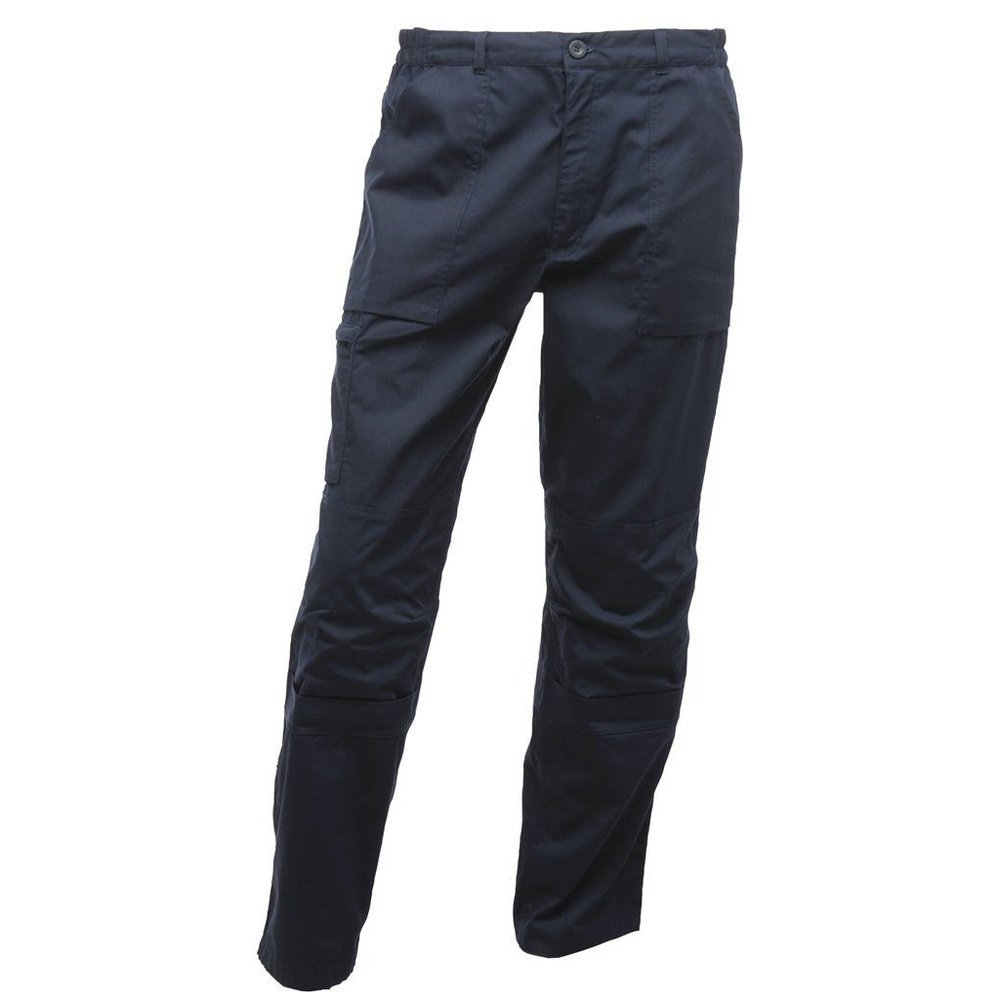 Mens Regatta Workwear Action Trousers Kneepad Pocket Black Navy TRJ333/RG236
