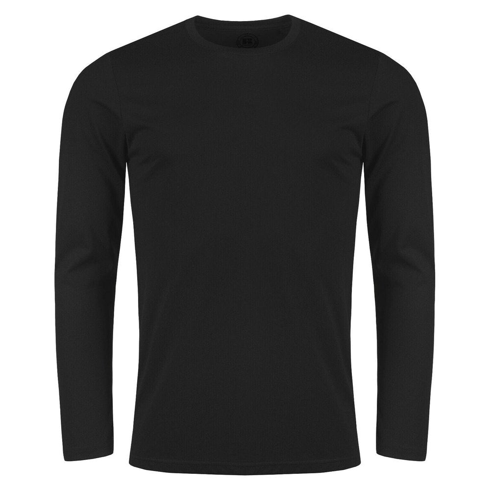Mens Russell Athletic Long Sleeve Crew Neck Plain T-Shirt Top 167M
