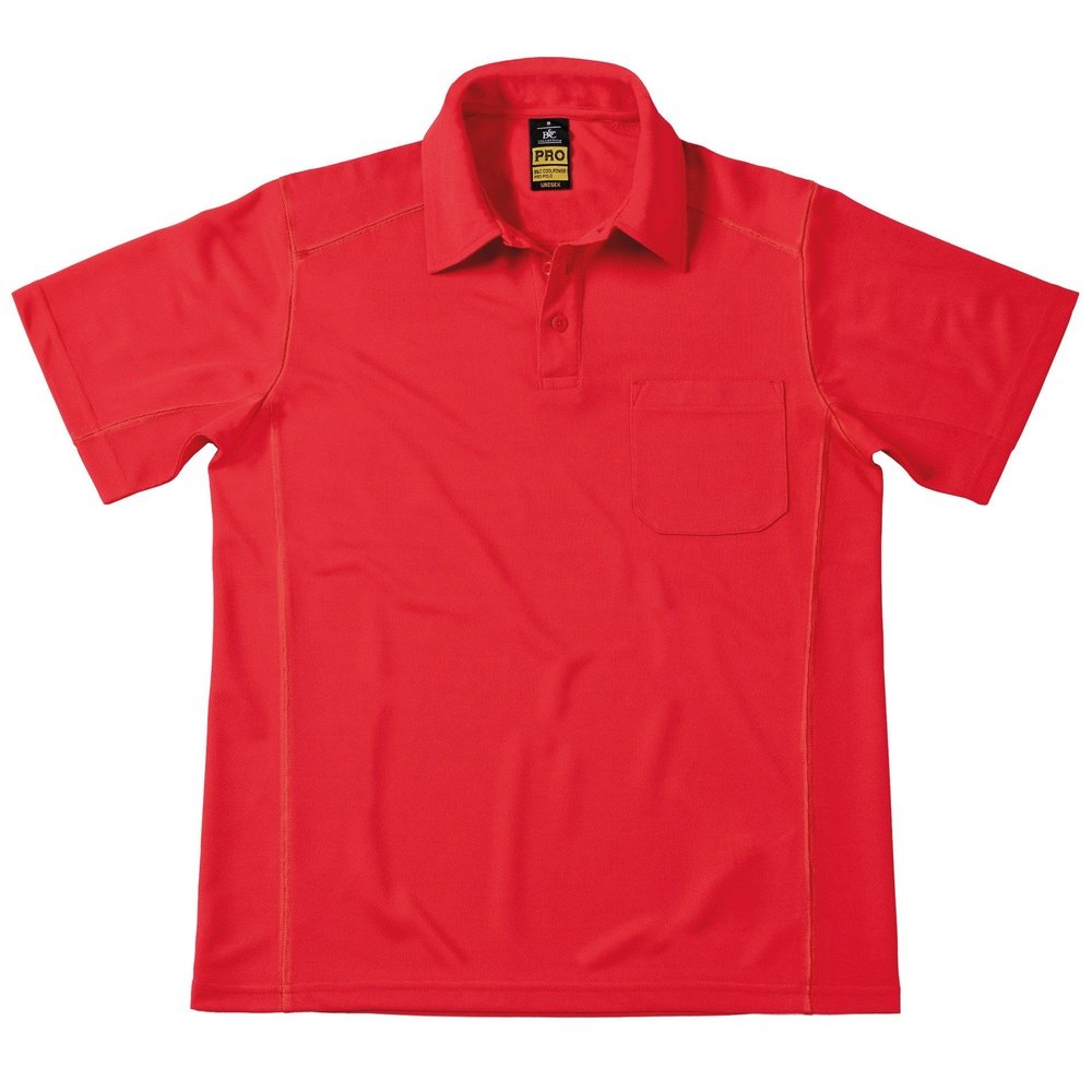 Men's Short Sleeve B&C Coolpower Pocket Pro Polo Shirt S-3XL BA022