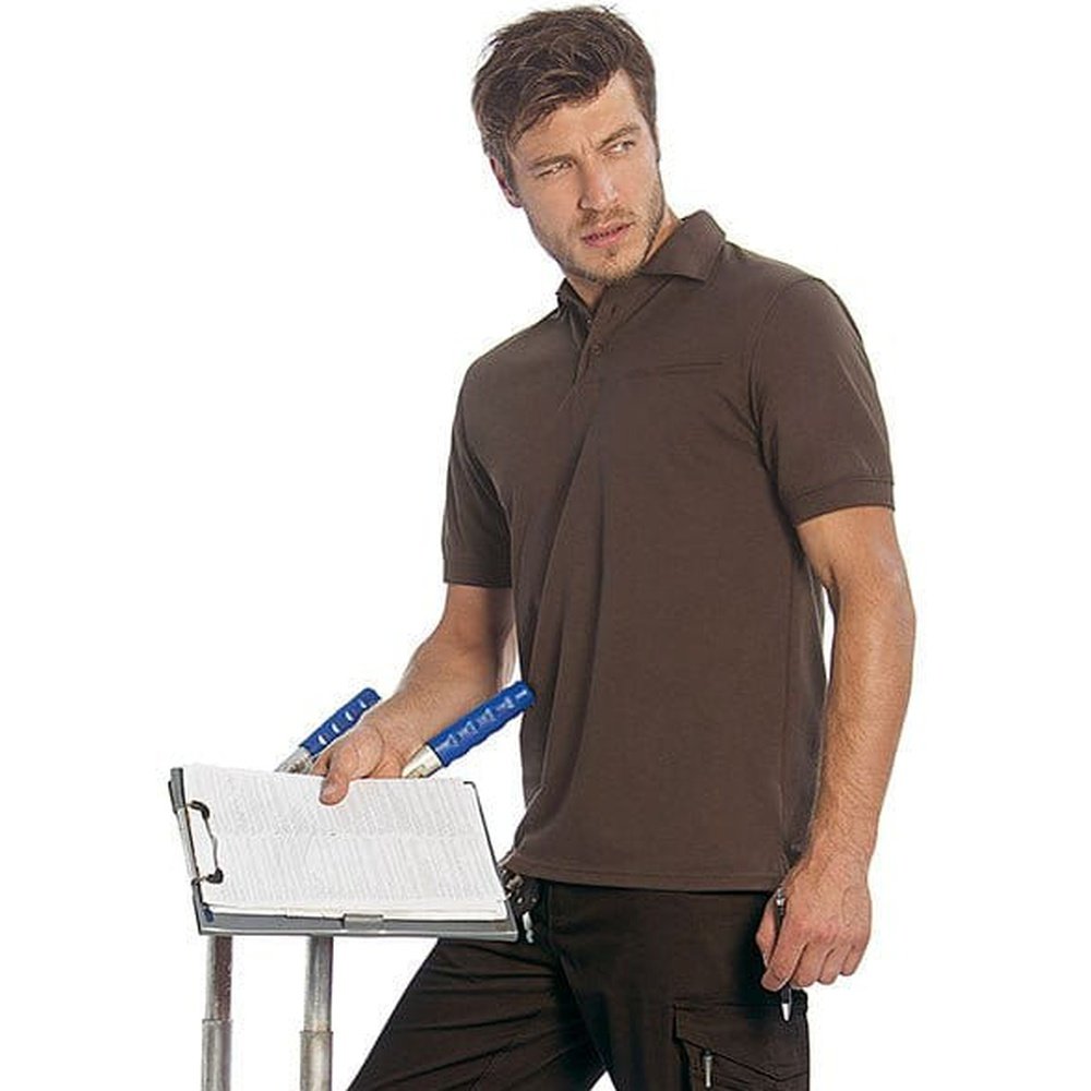 Men's Short Sleeve Energy Pro Polo Shirt Chest Pocket S-4XL BA021