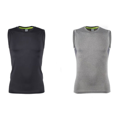 Men's Sleeveless Base Layer Workout T-shirt Slim Fit With Mesh Side Panels TL505