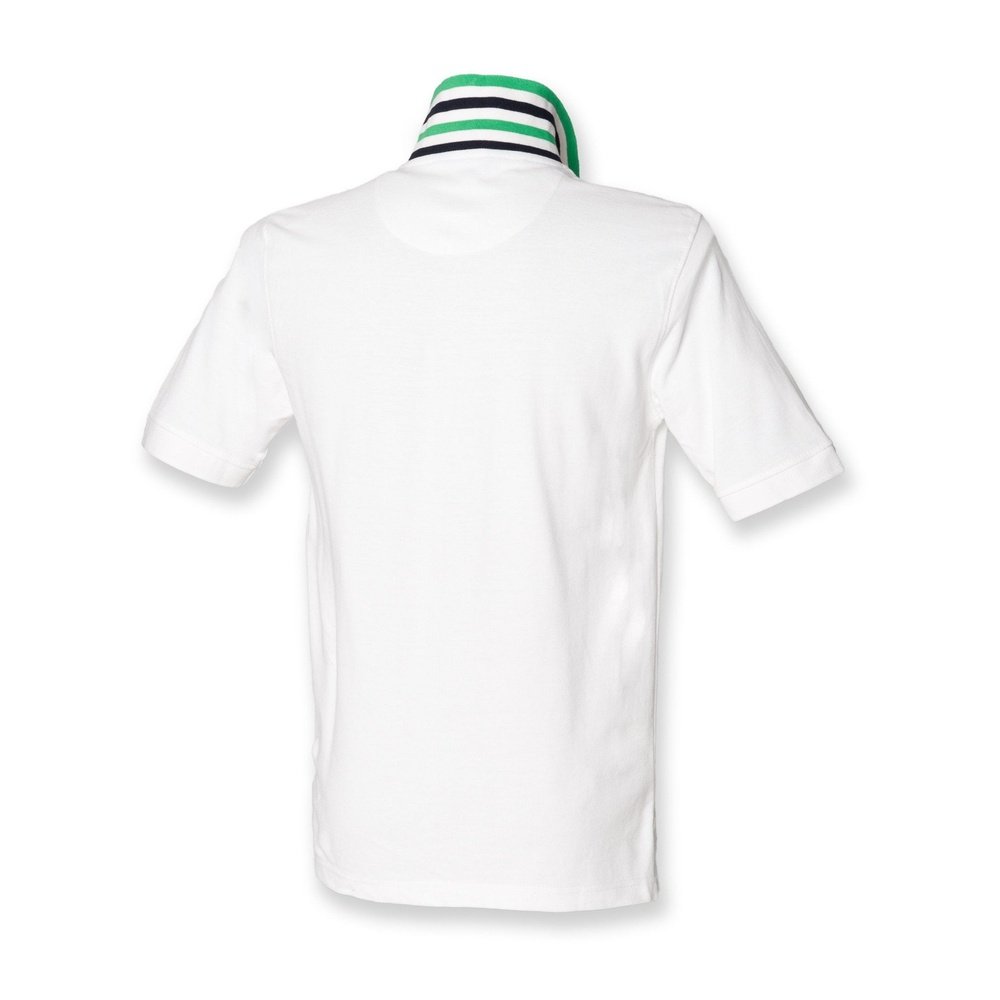Men's Striped Collar Henbury Cotton Polo Shirt Gents T-shirt Top Navy Black H283