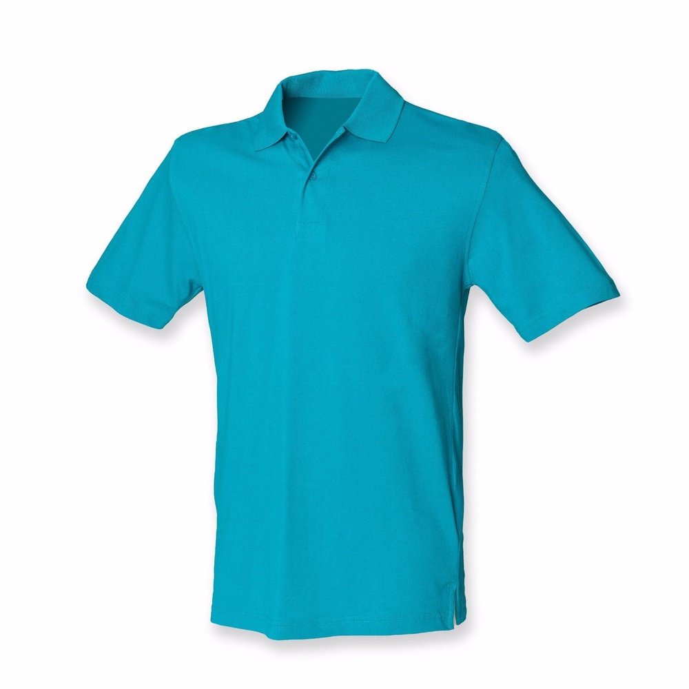 NEW GENTS HENBURY STRETCH PIQUE POLO SHIRT WHITE RED BLUE S-XXL H305