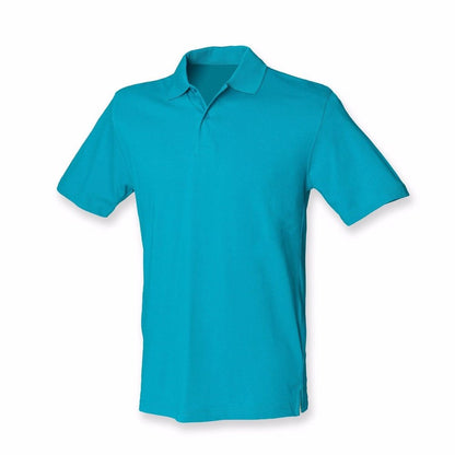 NEW GENTS HENBURY STRETCH PIQUE POLO SHIRT WHITE RED BLUE S-XXL H305